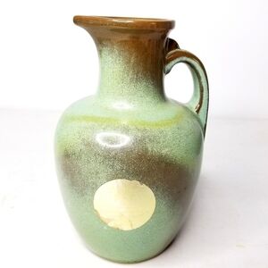 Frankoma Art Pottery Green Brown Pitcher Jug , Collectible.  Signed